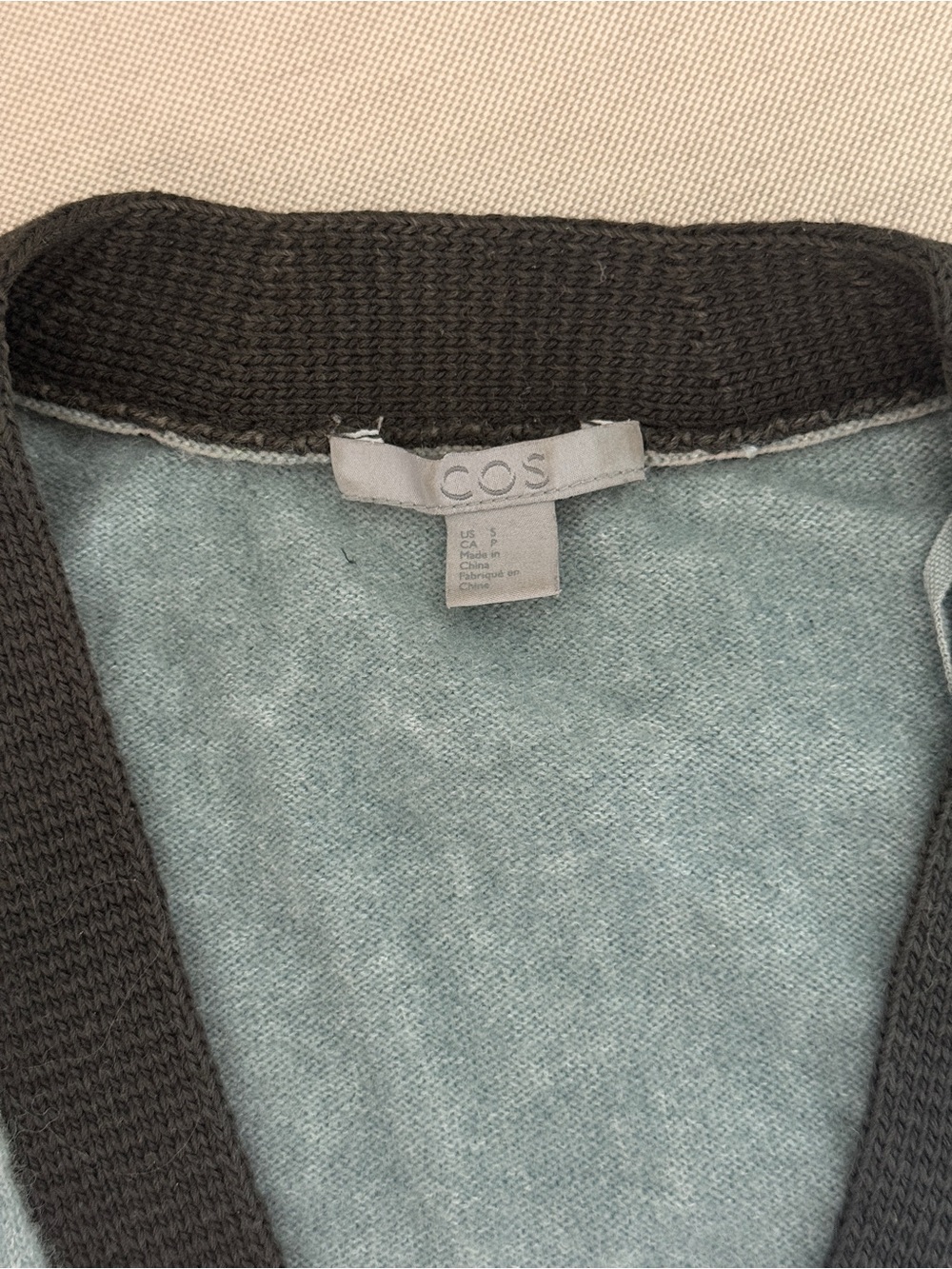 COS Wool  Colorblock Neutral Earthy Tones Button-up Cardigan - Picture 5 of 10